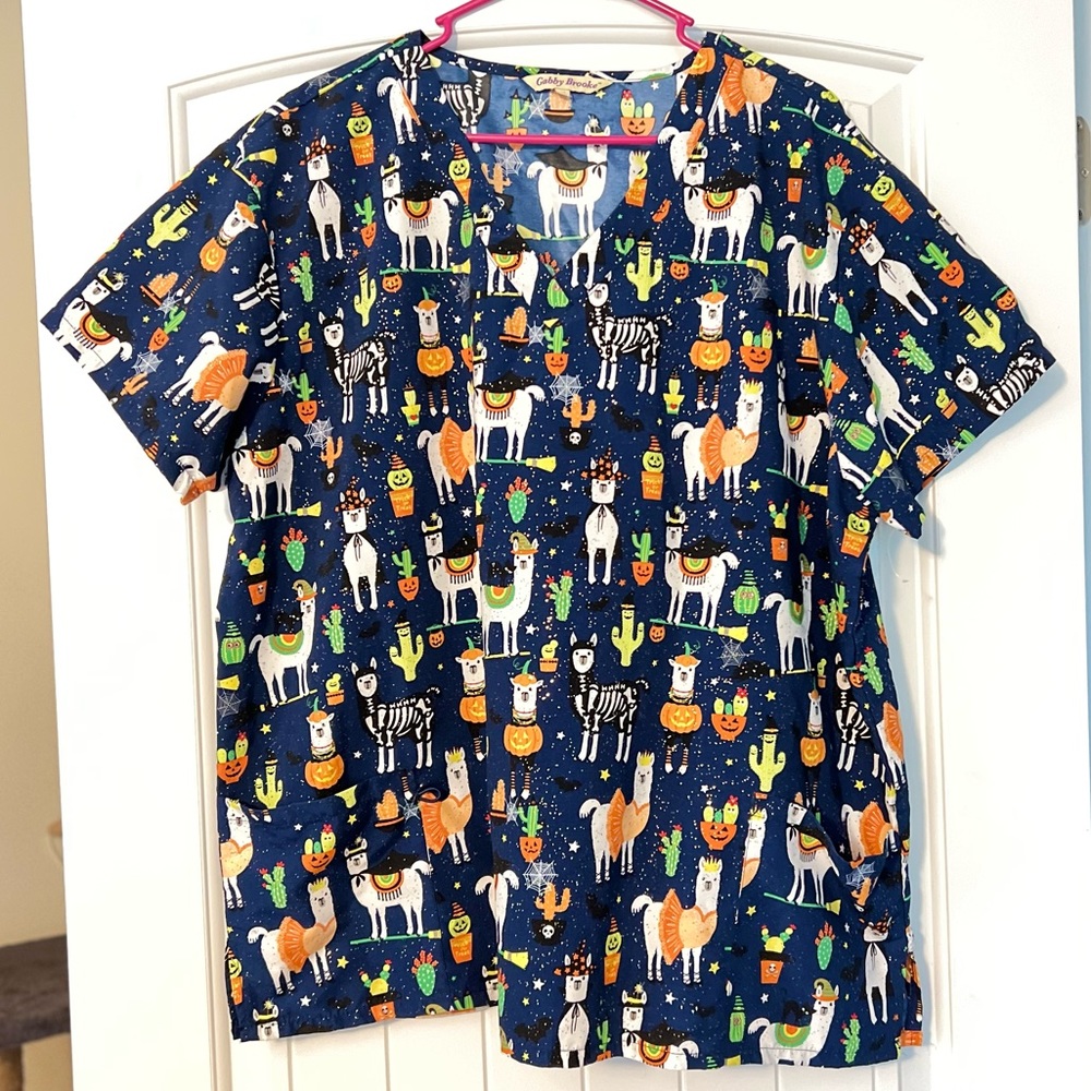 Gabby Brooke Halloween Themed Scrub Shirt